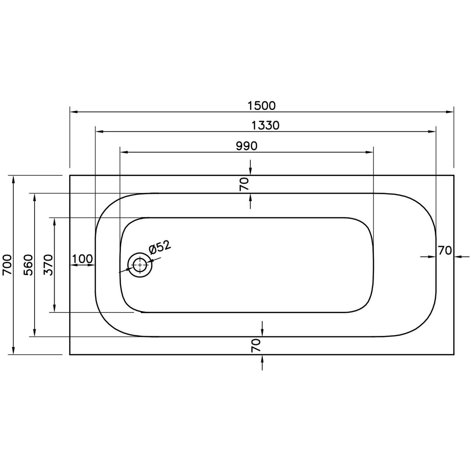 Carolina Whirlpool Bath - Option 1