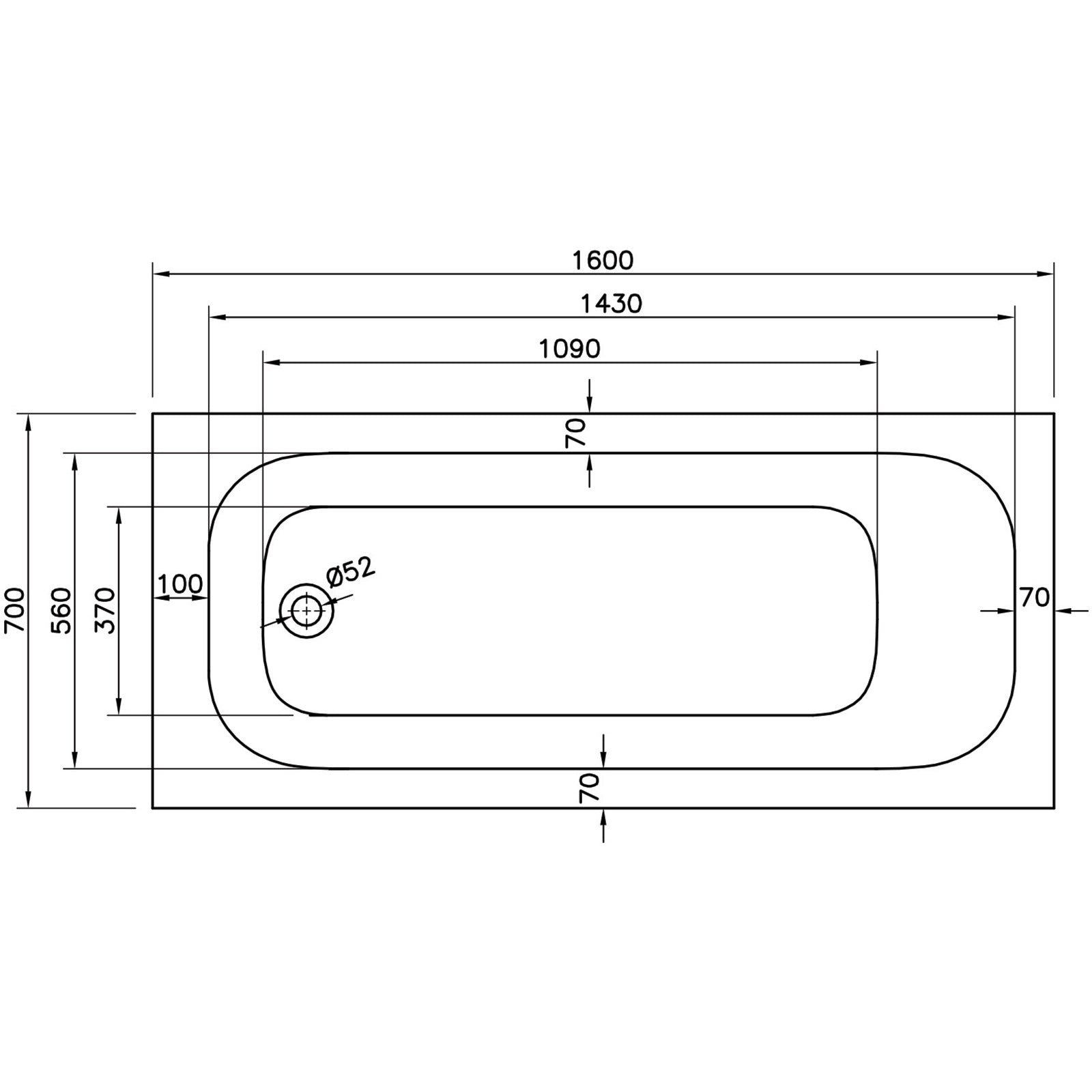 Carolina Whirlpool Bath - Option 1