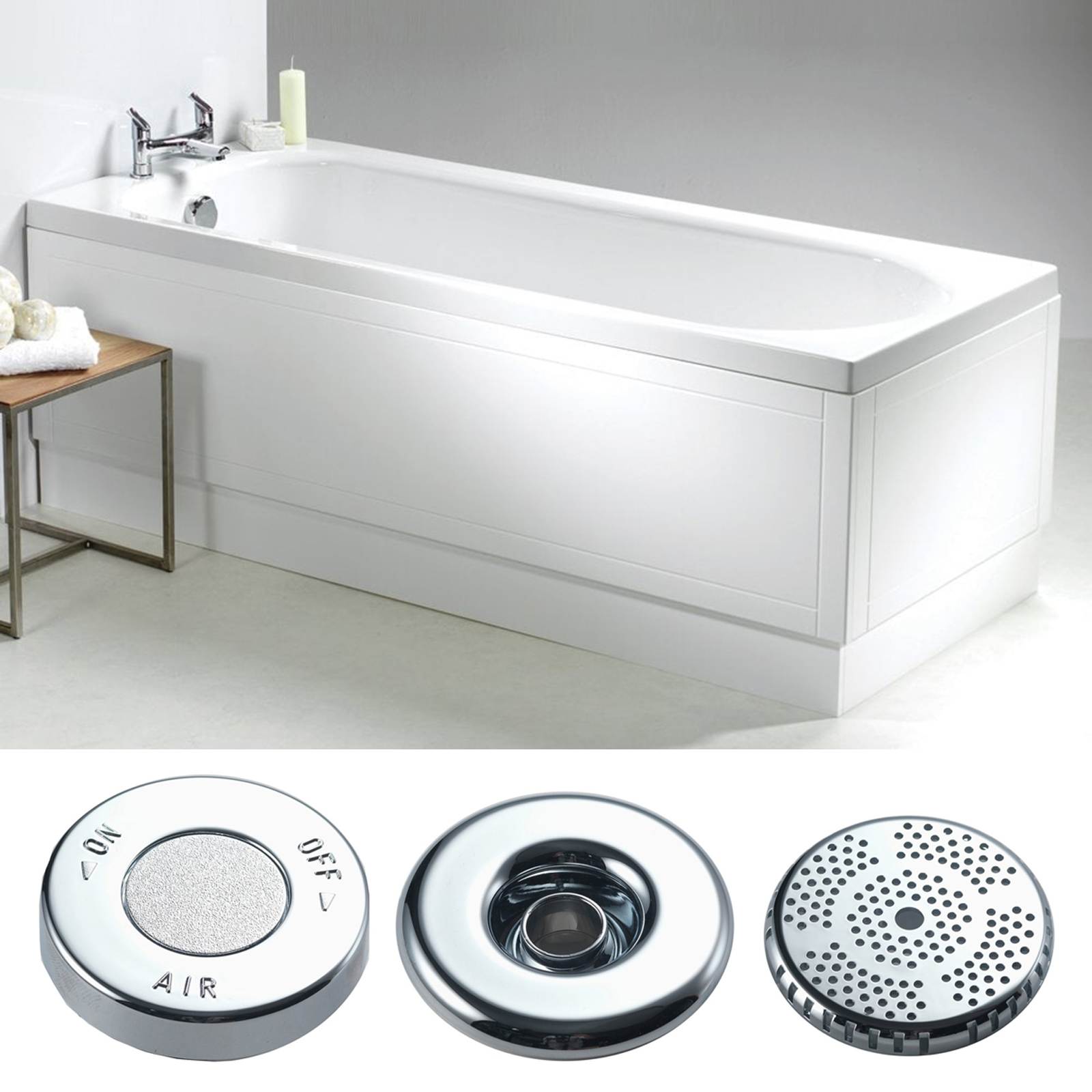 Ebony 1700 x 700mm Bath - Whirlpool Option 1