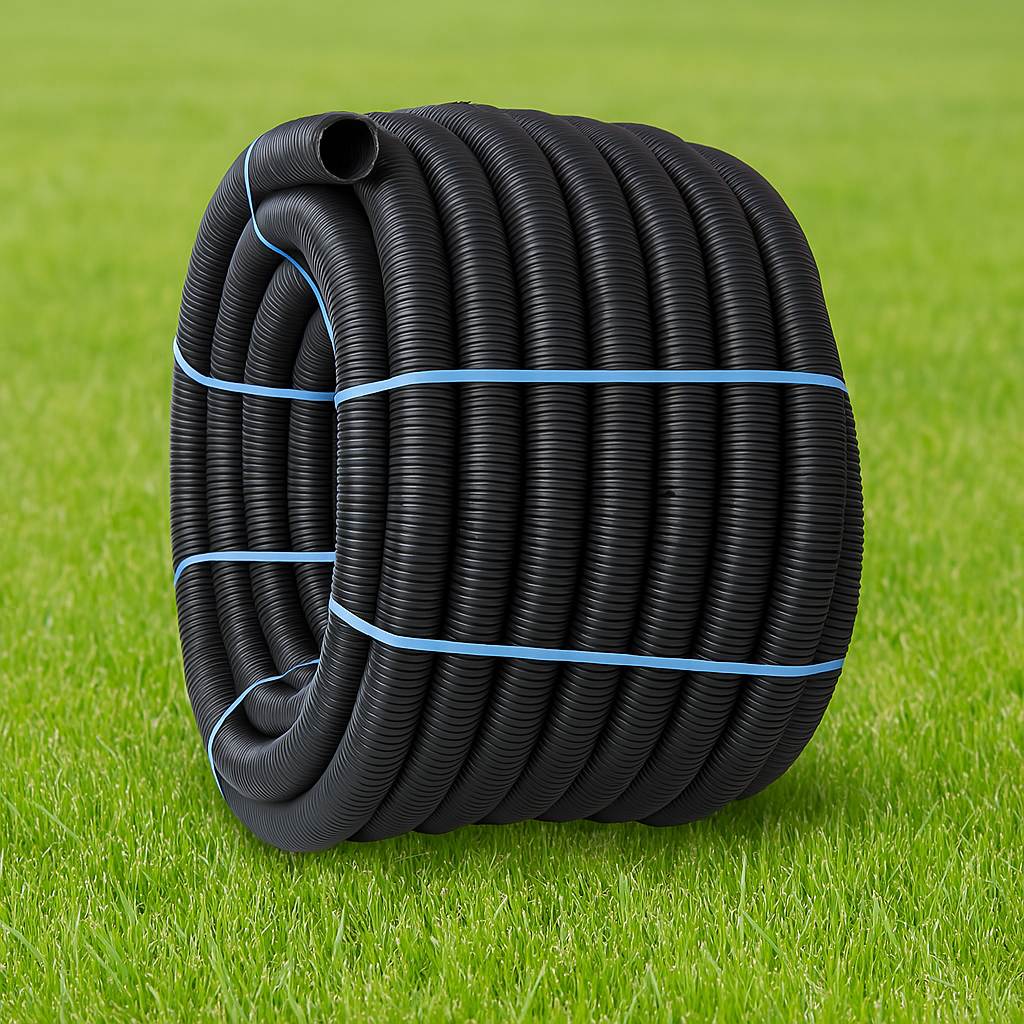 Perforated Land Drain Pipe - 60mm x 50m Coil