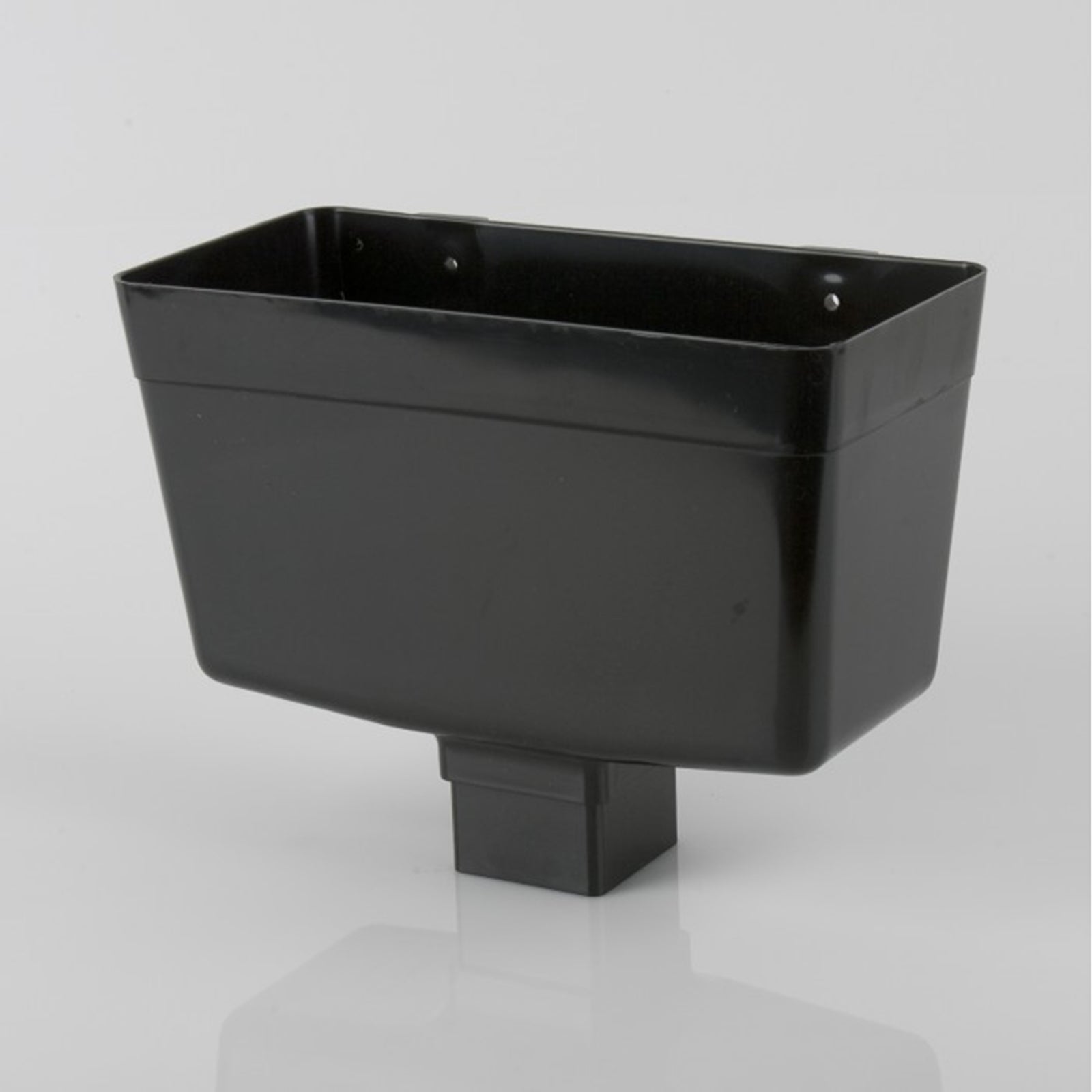 65mm Square Downpipe Rainwater Head Black