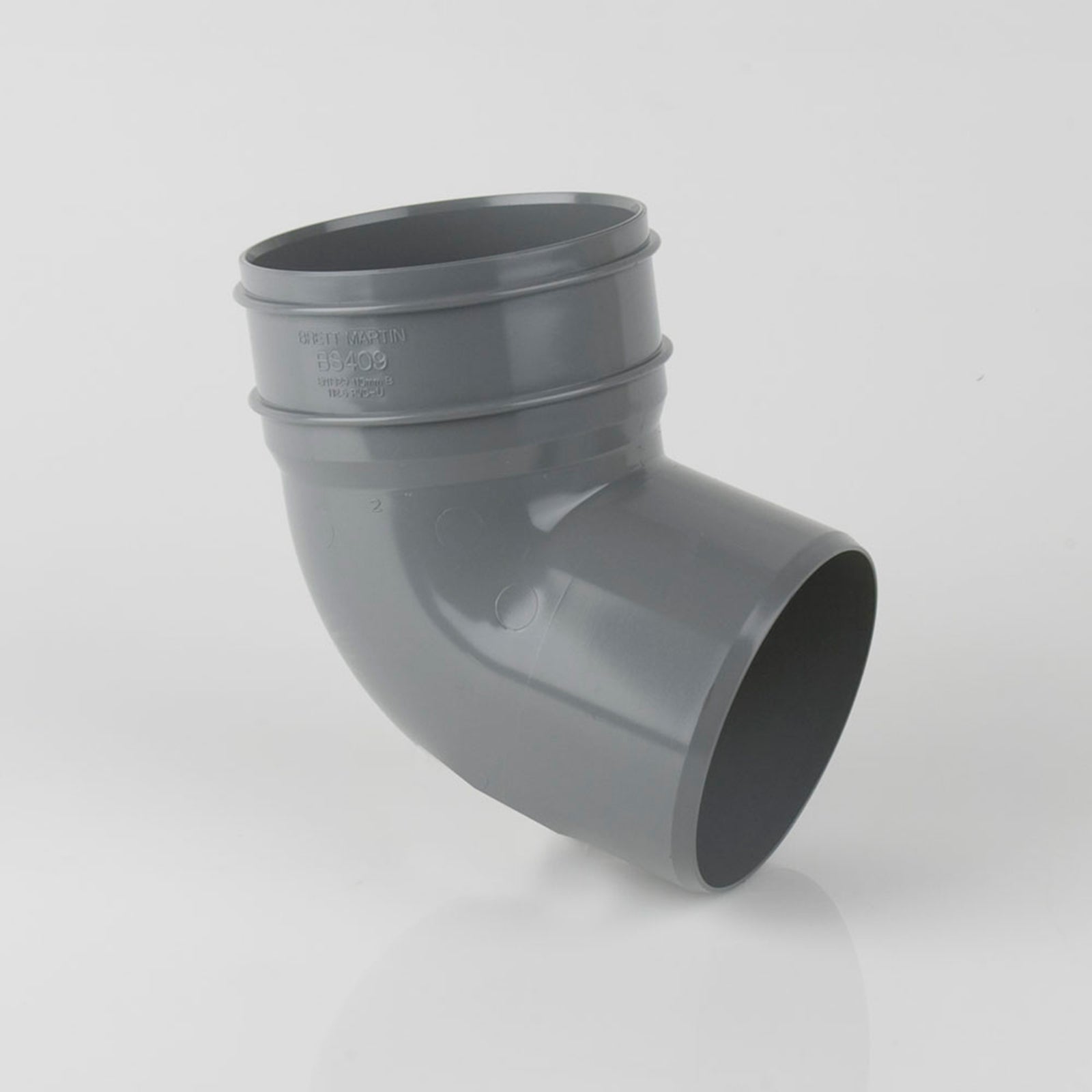 112.5 Deg Single Solvent Weld Socket Bottom Offset Bend Grey