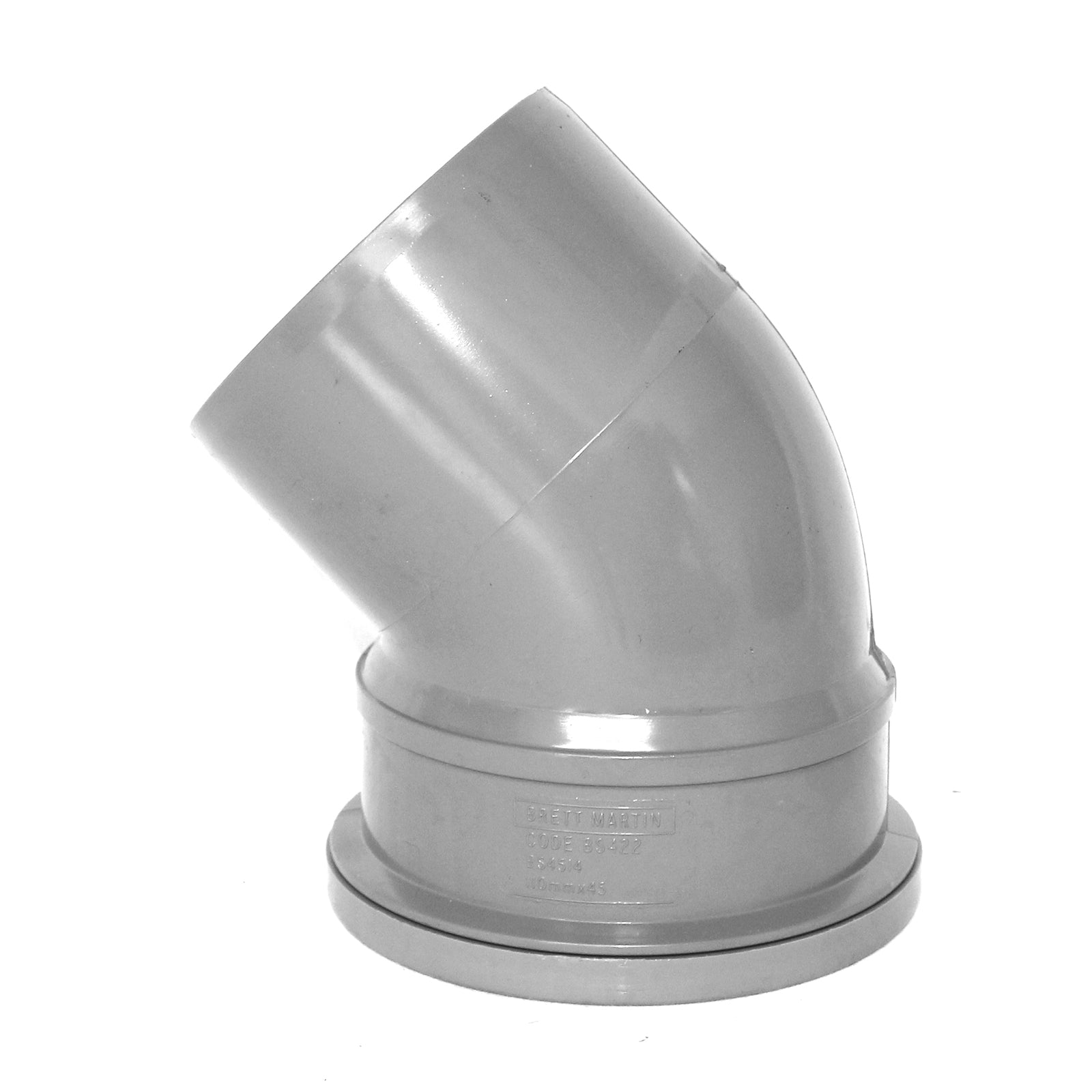 135 Deg Single Socket Bend Grey