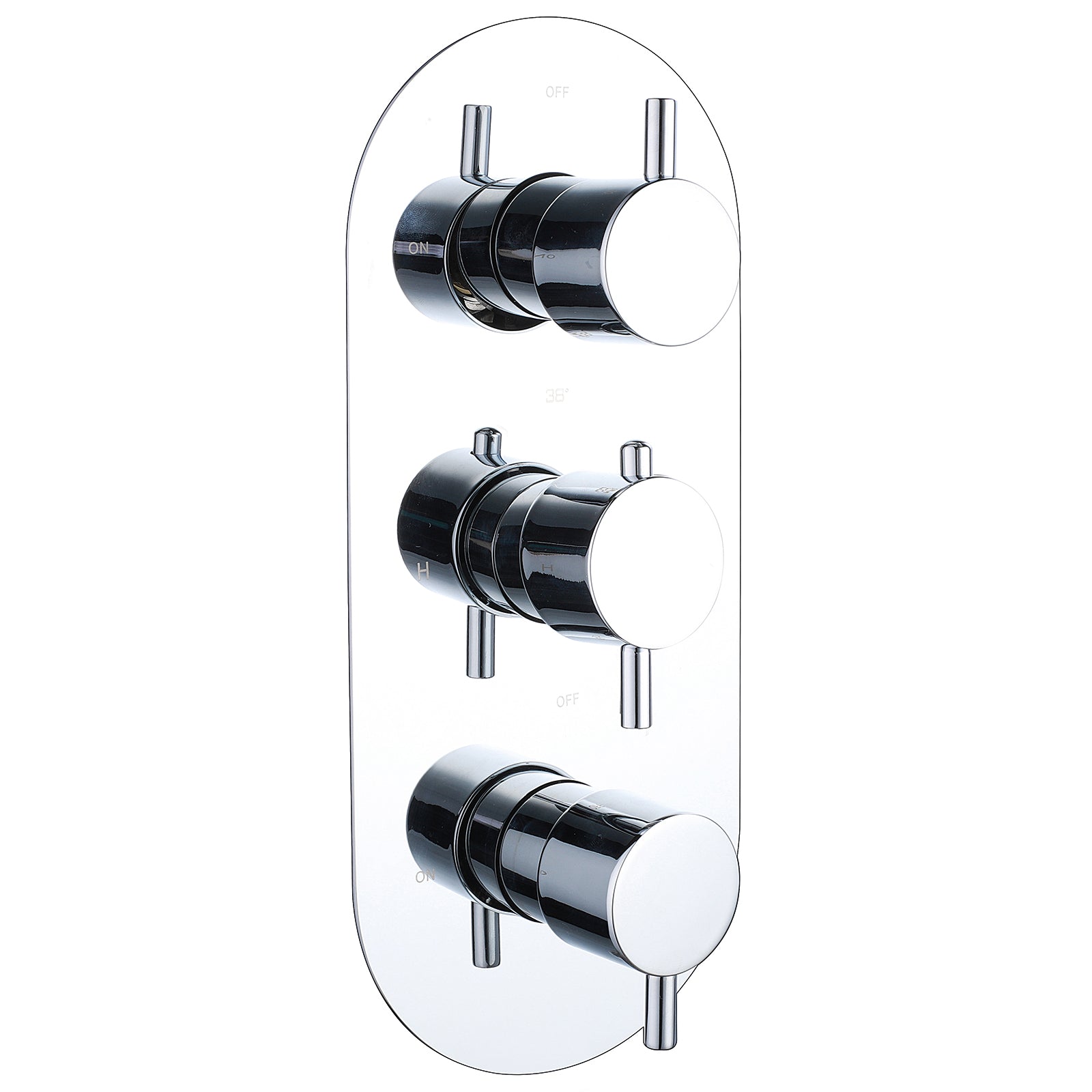 Ebony Round Triple Thermostatic Shower Valve