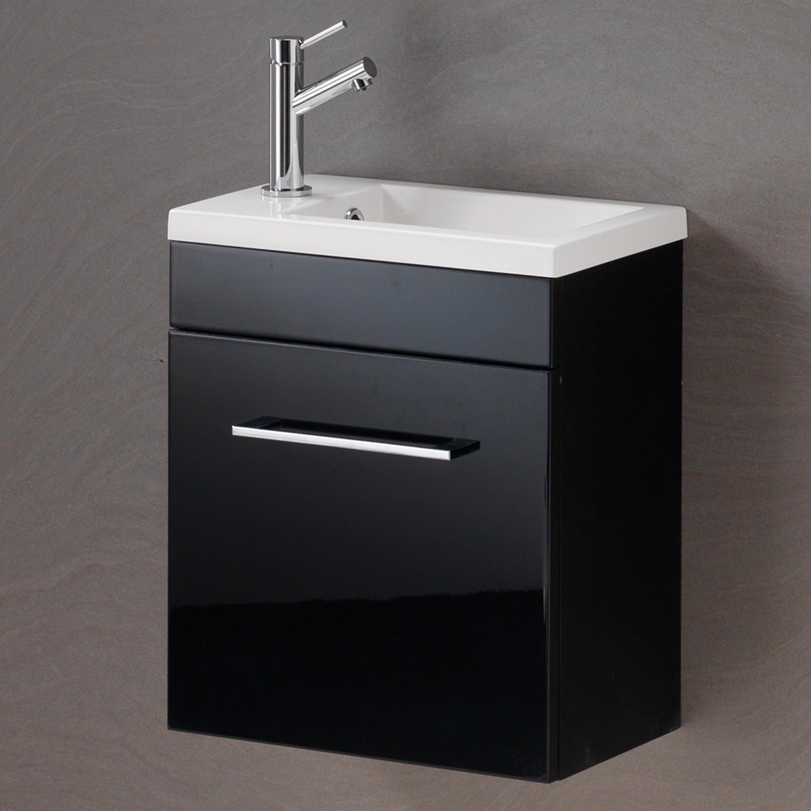 Eden 40 Wall Hung Vanity Unit & Basin - Matt Black