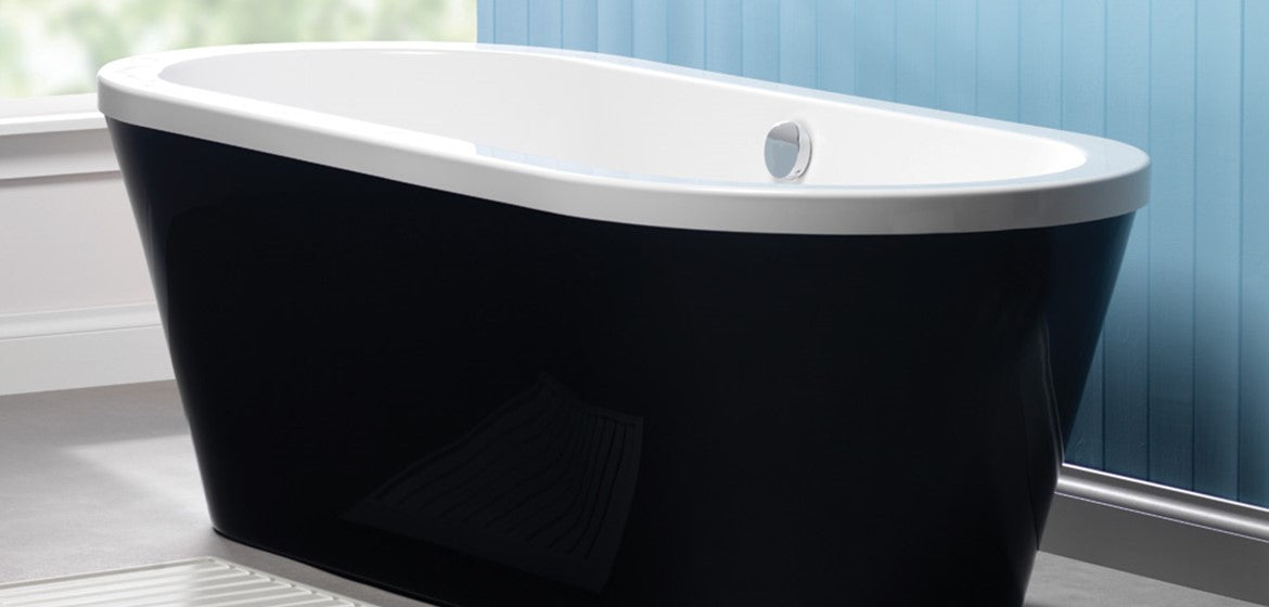 Halcyon Oval White/Black Freestanding Bath
