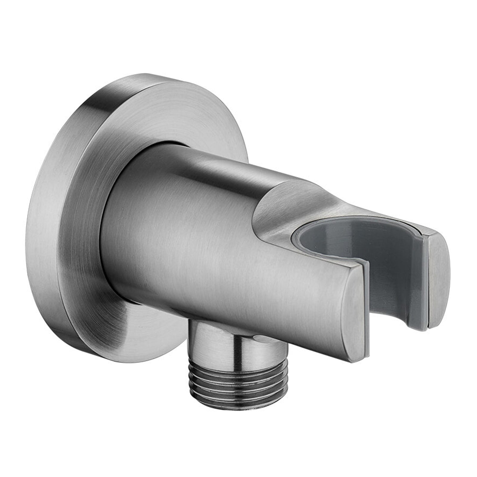 Levo Wall Outlet Elbow with Handset Holder - Brushed Nickel