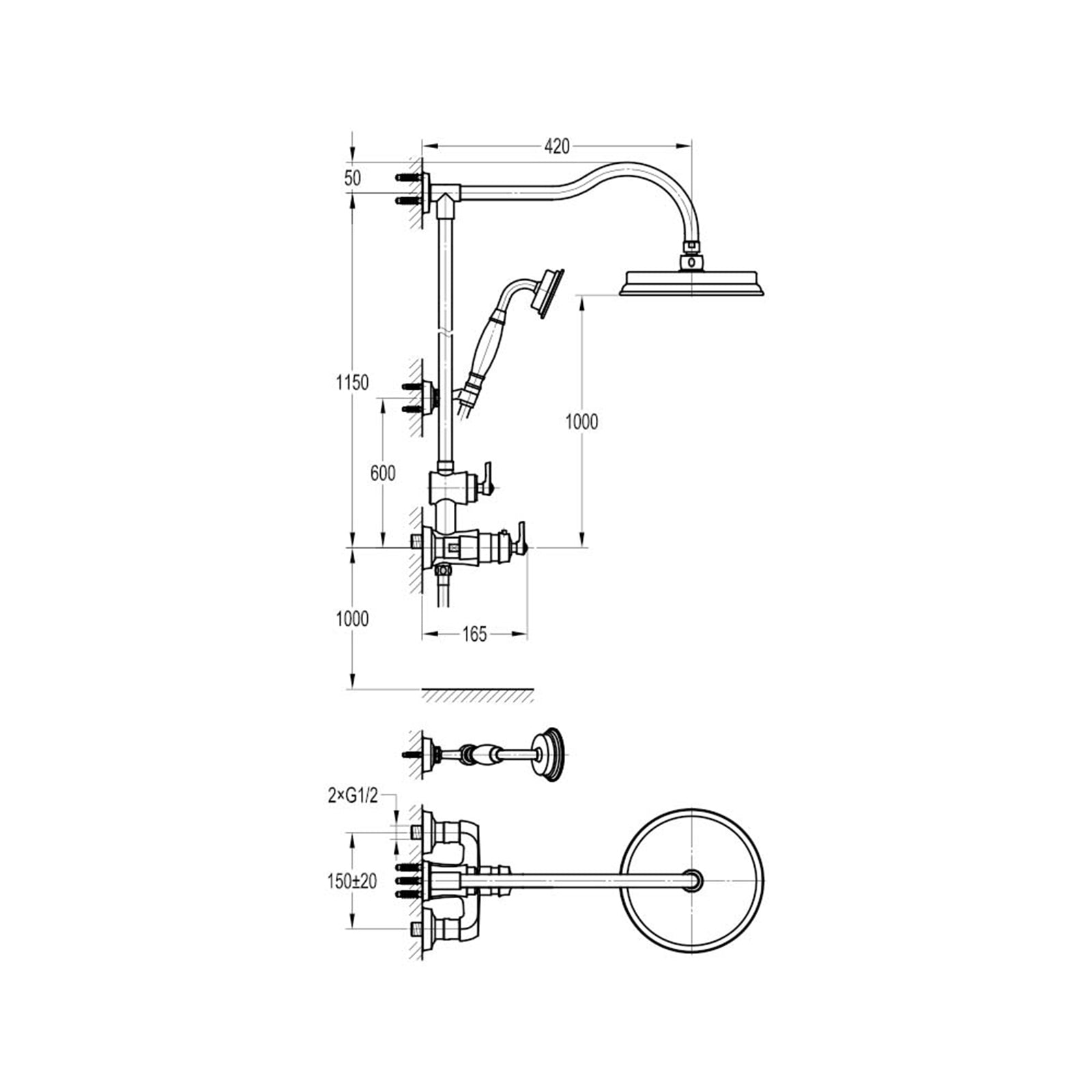 Flova Liberty Thermostatic Exposed Thermostatic Shower Column