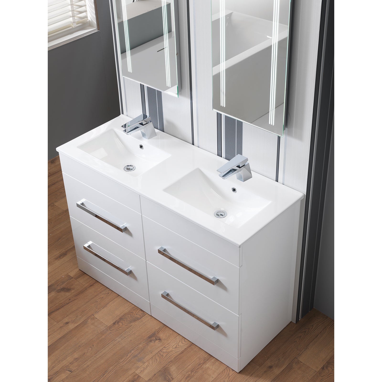 Monica Double 1200mm Base Unit and Double Basin