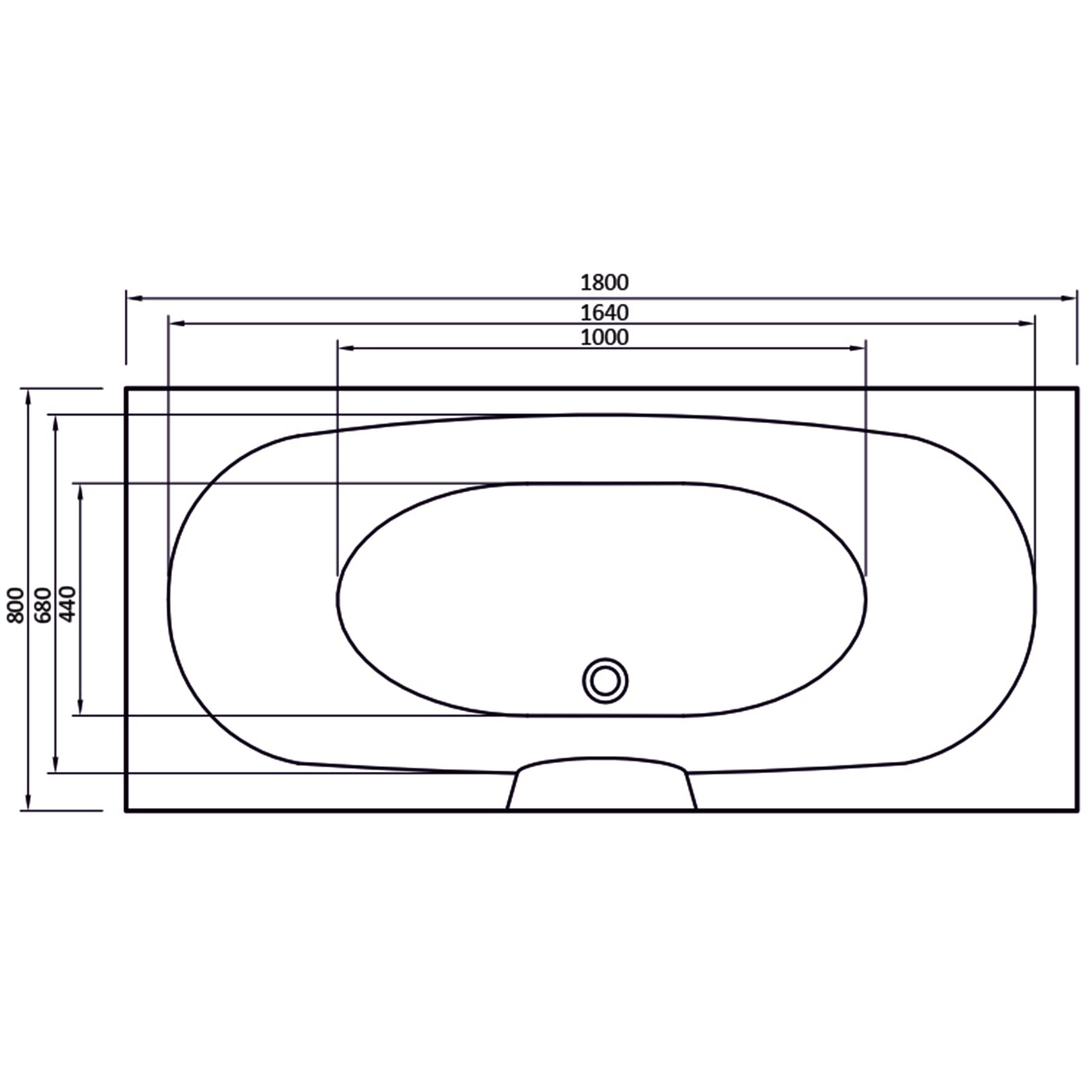 Nebraska Double Ended Superspec Whirlpool Bath - Option 5