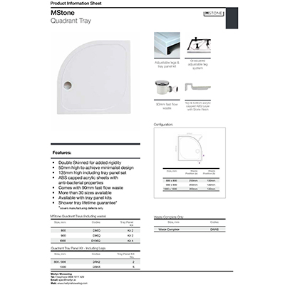 Merlyn Mstone Quadrant X Shower Tray Shower Trays Allbits Co Uk