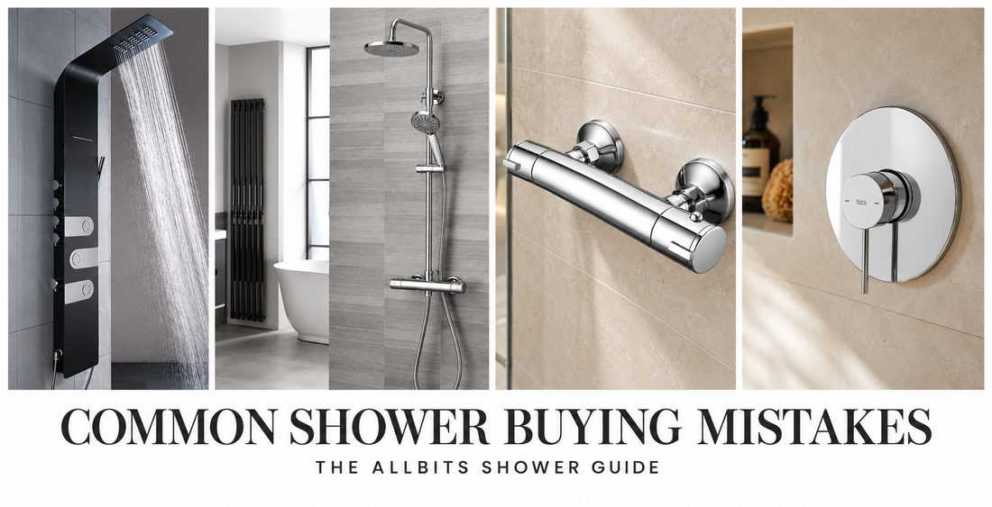 Collage of different shower styles illustrating common mistakes to avoid when choosing a shower.