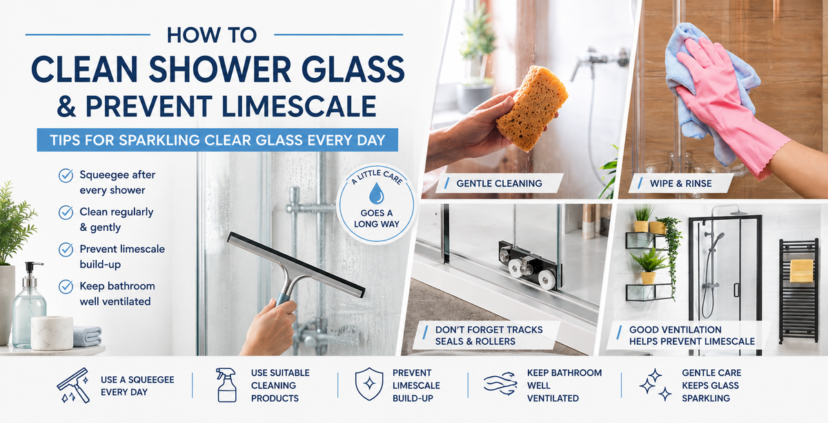 How to clean shower glass and prevent limescale and water marks