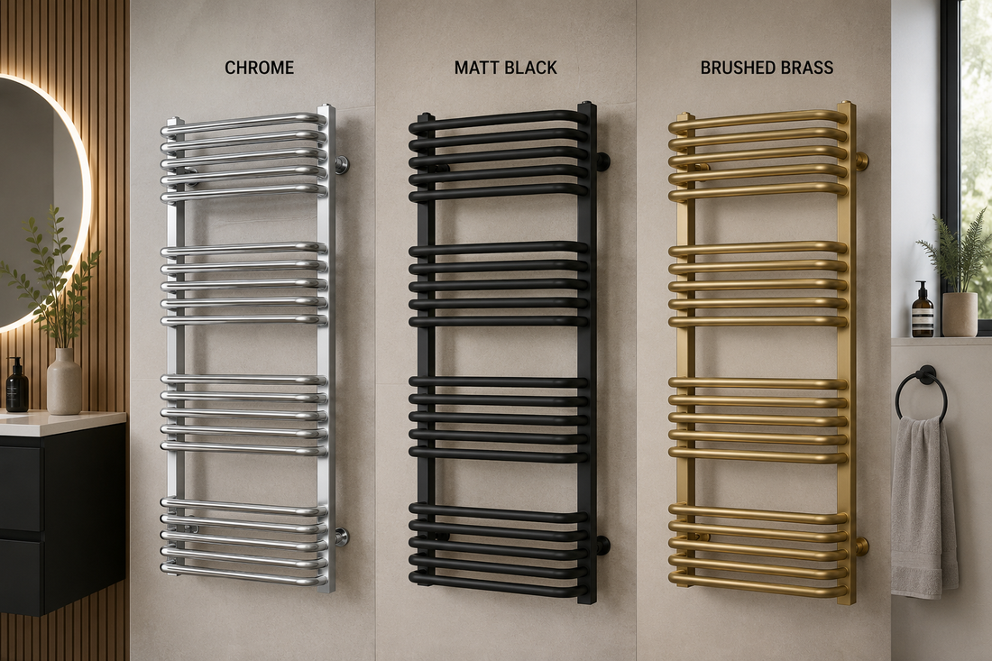 Chrome, Matt Black or Brushed Brass? Choosing the Right Bathroom Radiator Finish