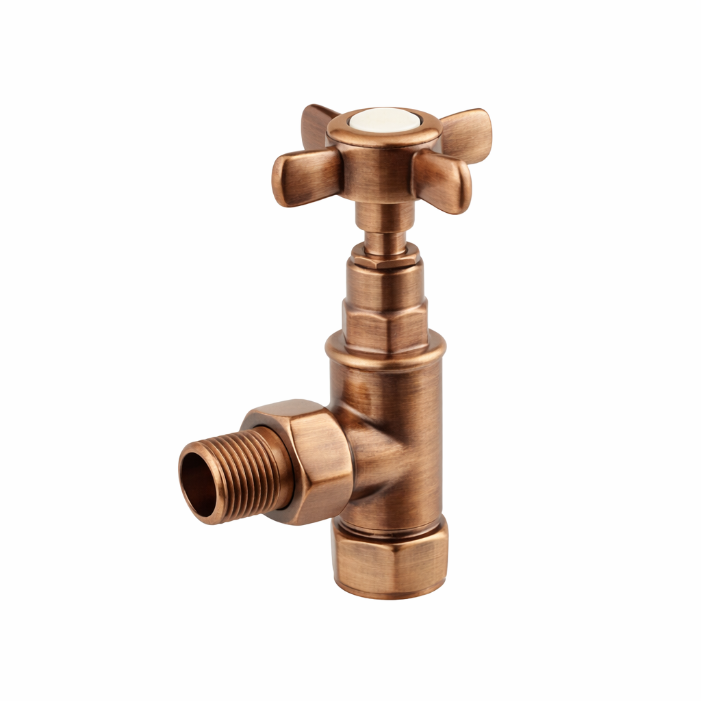 Traditional Crosshead Valve Pack (pair) Angled - Brushed Brass
