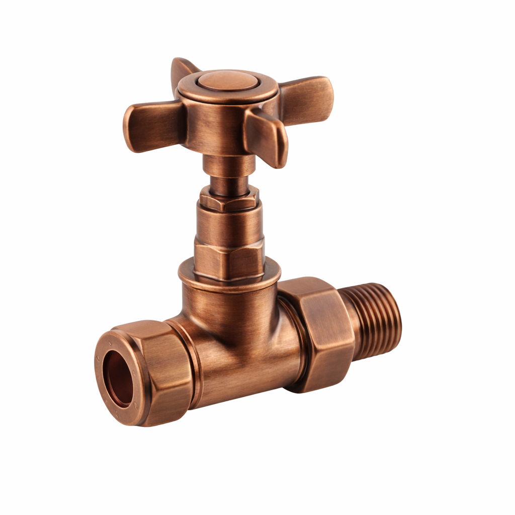 Traditional Crosshead Valve Pack (pair) Straight - Antique Copper