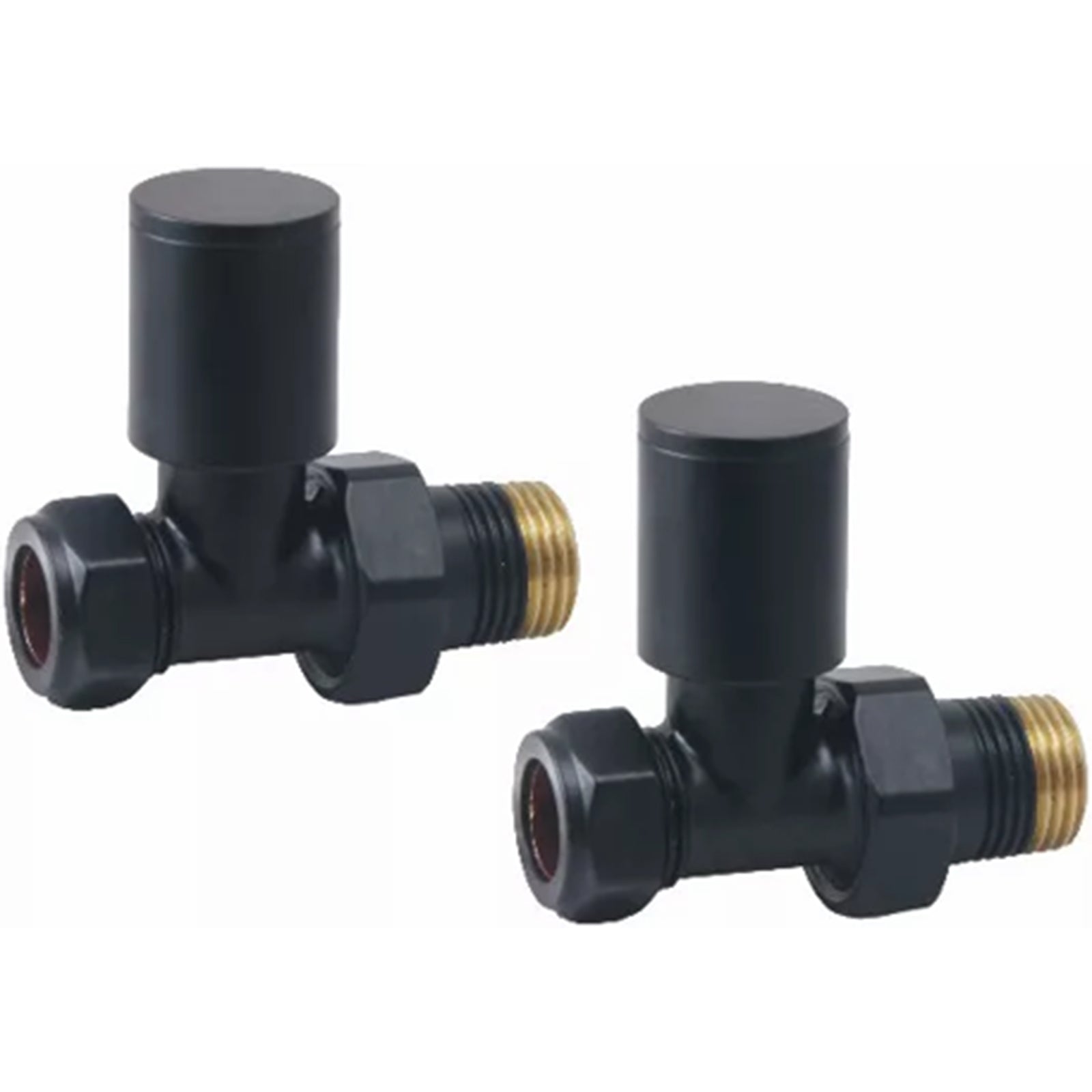 Minimalist Round Radiator Valve Pack (pair) Straight - Black – Allbits ...