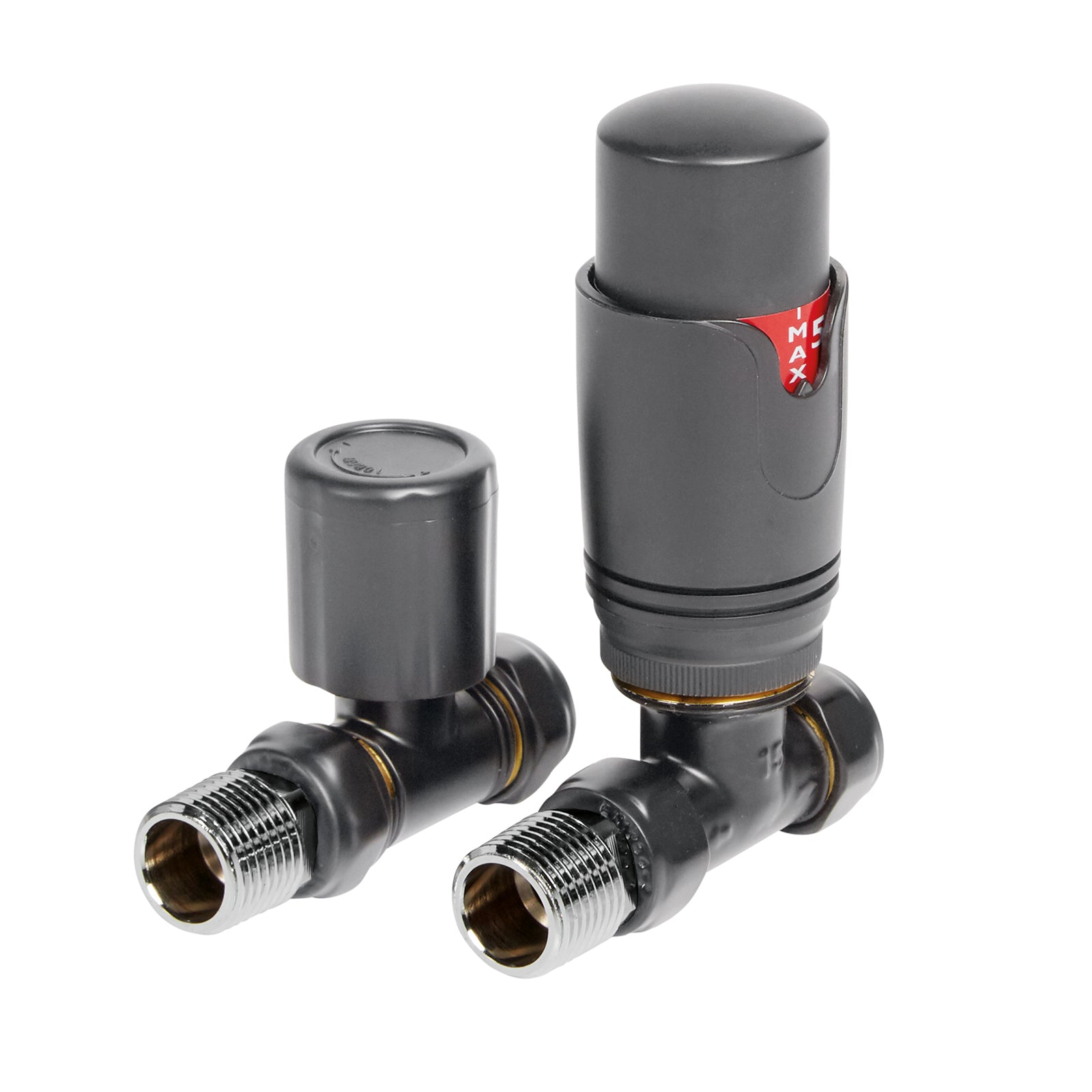 Thermostatic Radiator Valve Pack (pair) Straight - Anthracite
