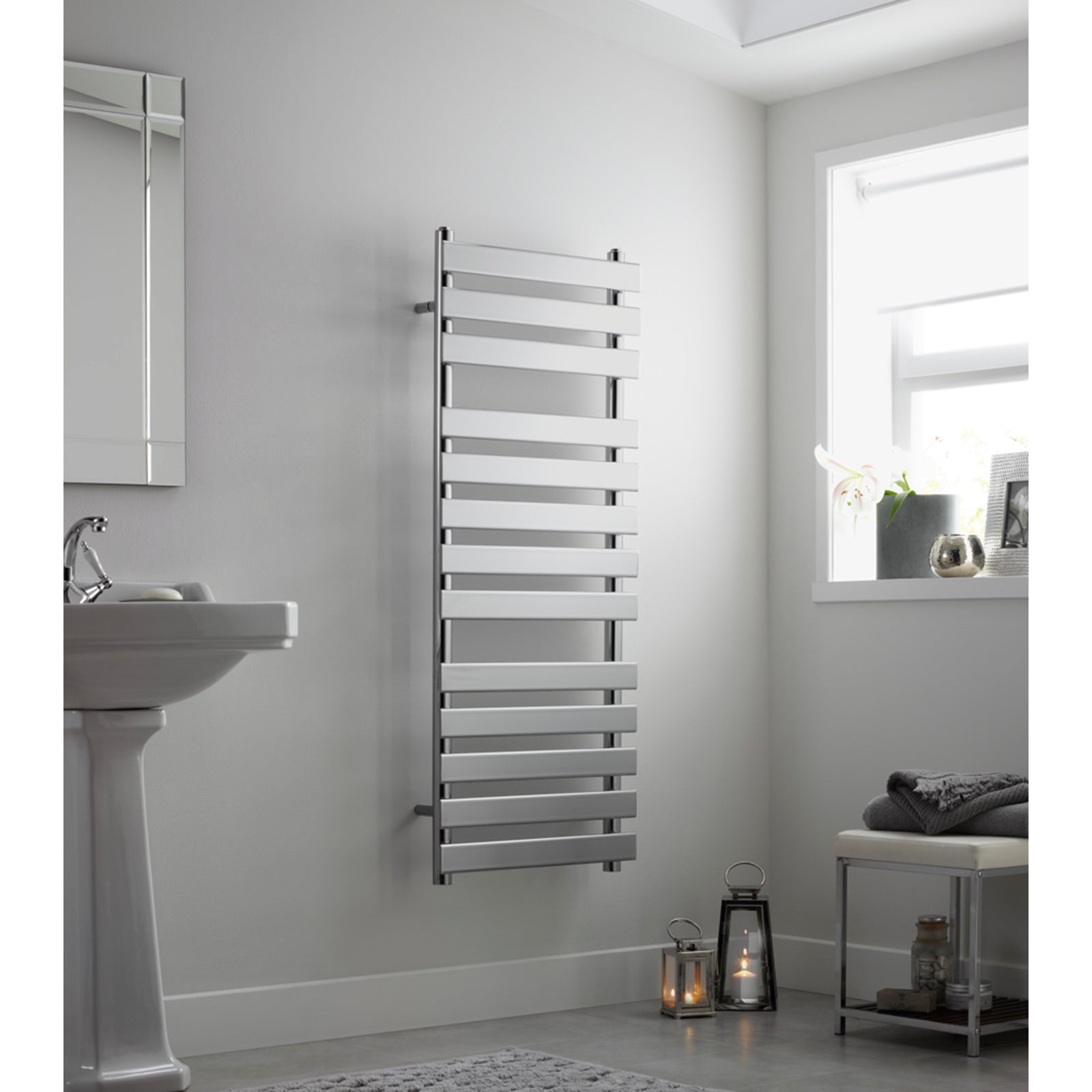 Southborough Vertical Chrome Towel Rail 500 x1200mm