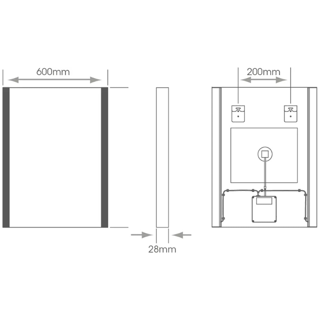 Sycamore Windsor 1 - 600 x 800mm Tunable Mirror with Bluetooth Speaker