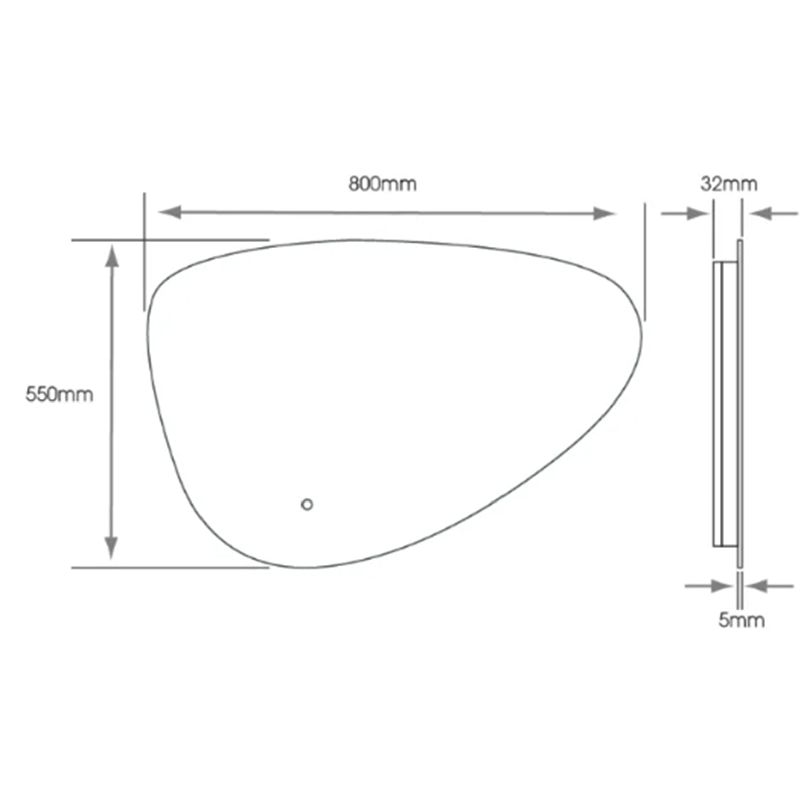 Nara Pebble Tunable Mirror - 550 x 800mm