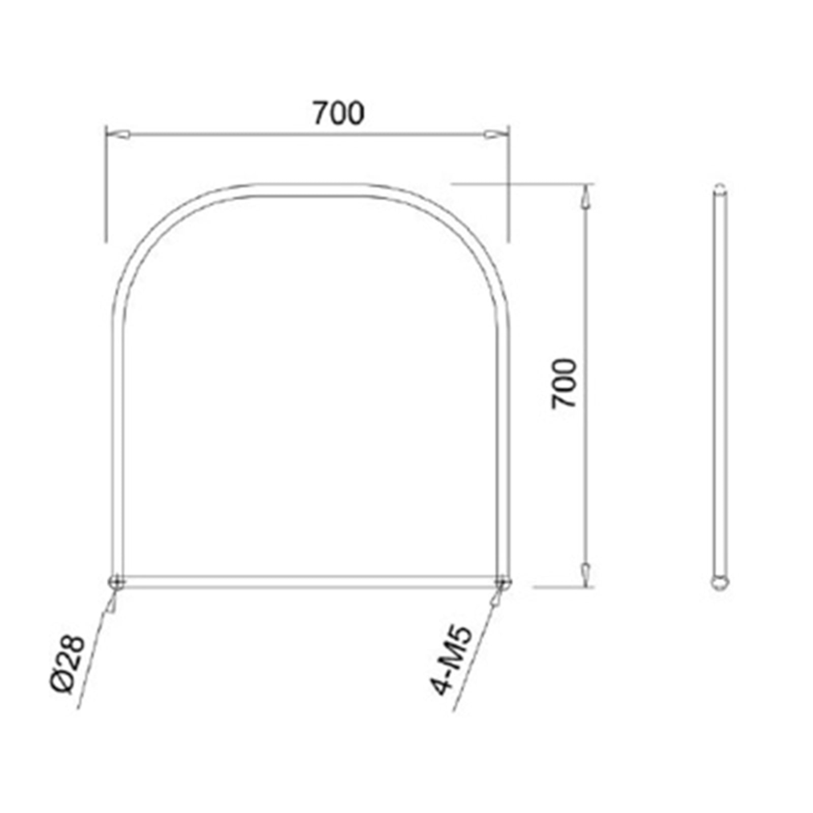 Burlington Curved Chrome Framed Mirror - 700 x 700mm
