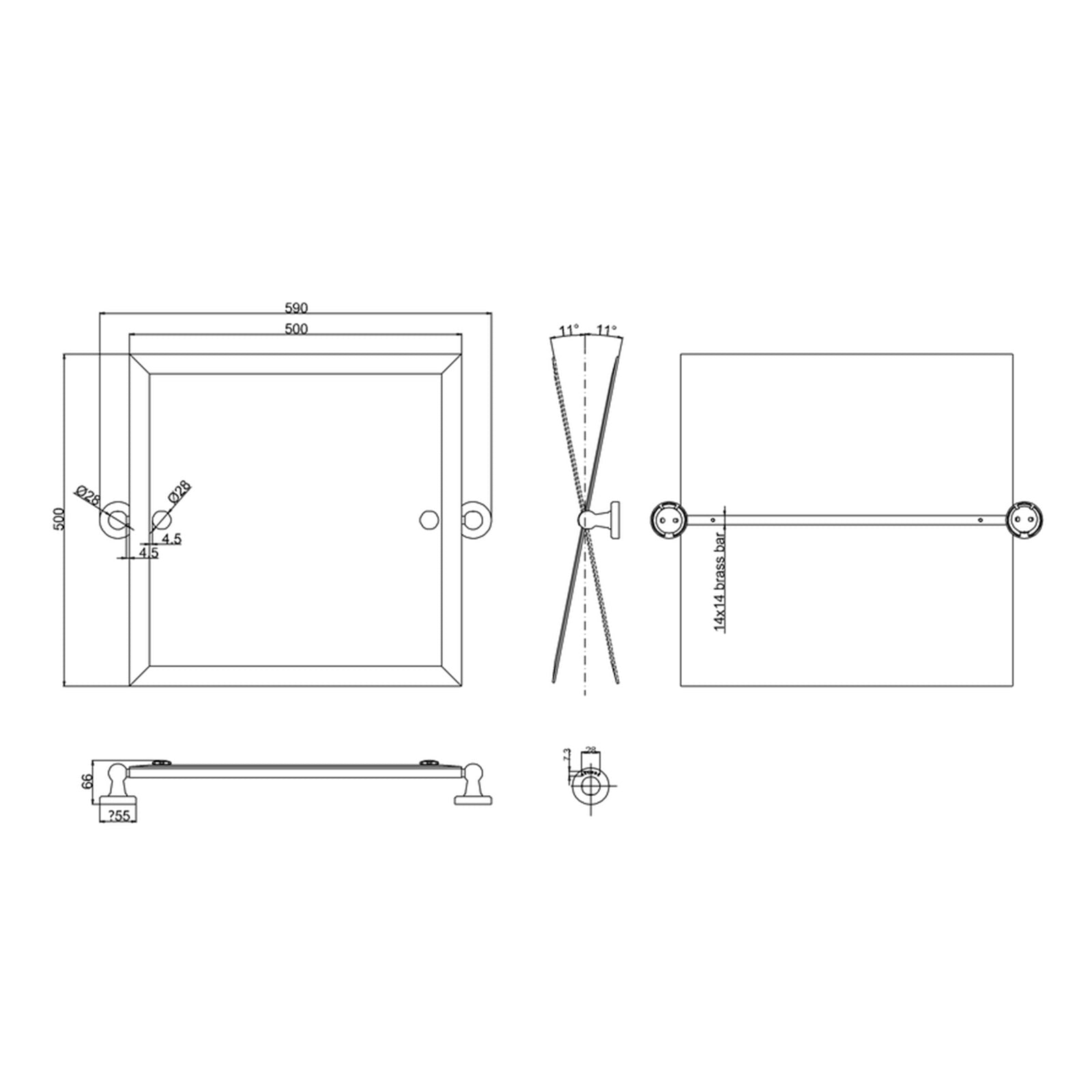 Burlington Rectangular Swivel Mirror - Chrome
