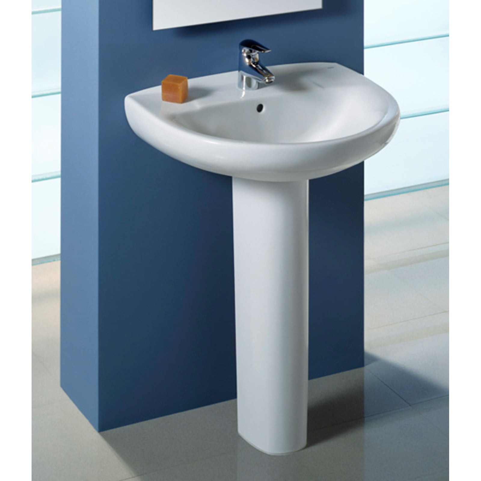 Roca Laura 560mm 1 Tap Hole Basin & Pedestal