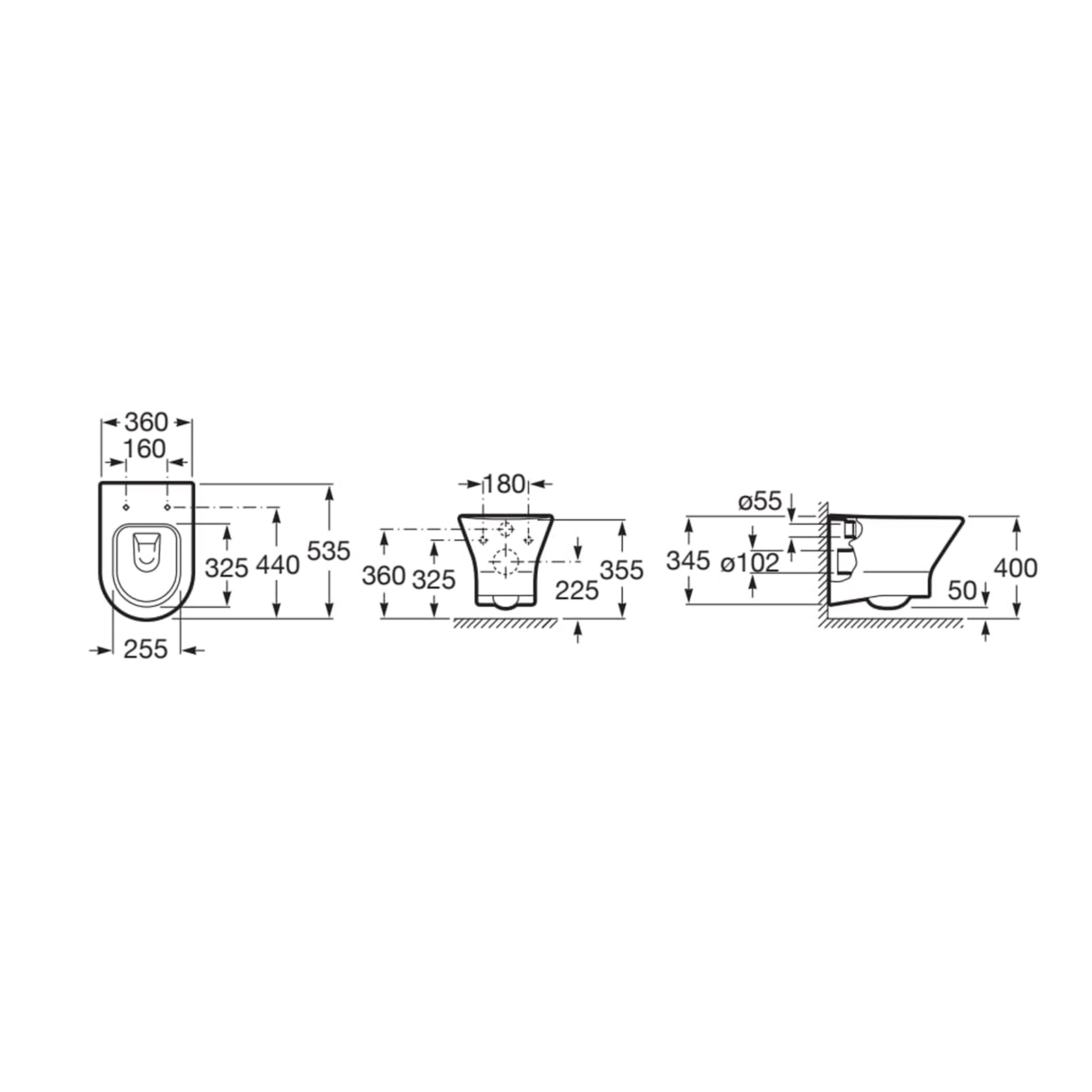 Roca Nexo Rimless Wall Hung Pan