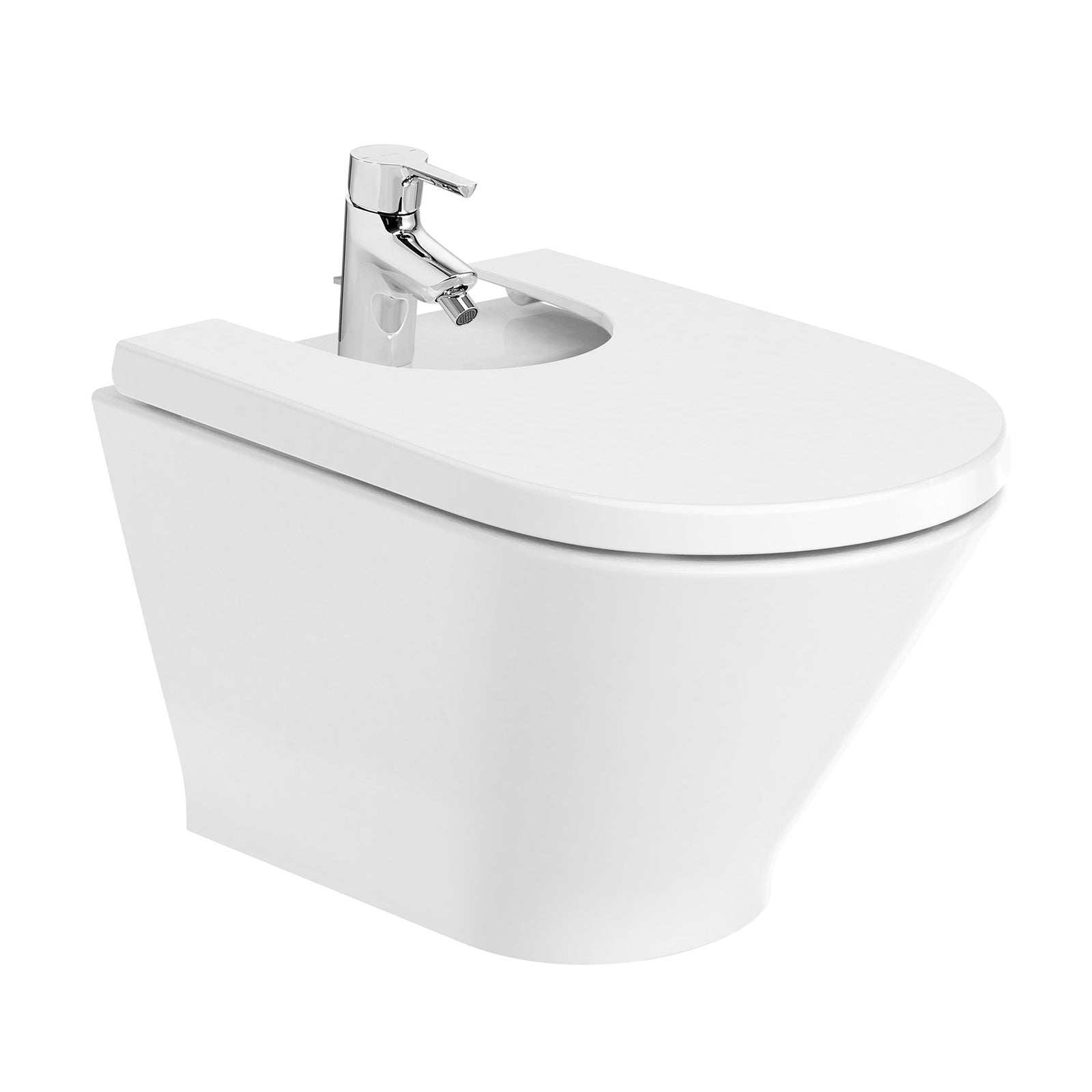 Roca The Gap Round Wall Hung Bidet with Cover