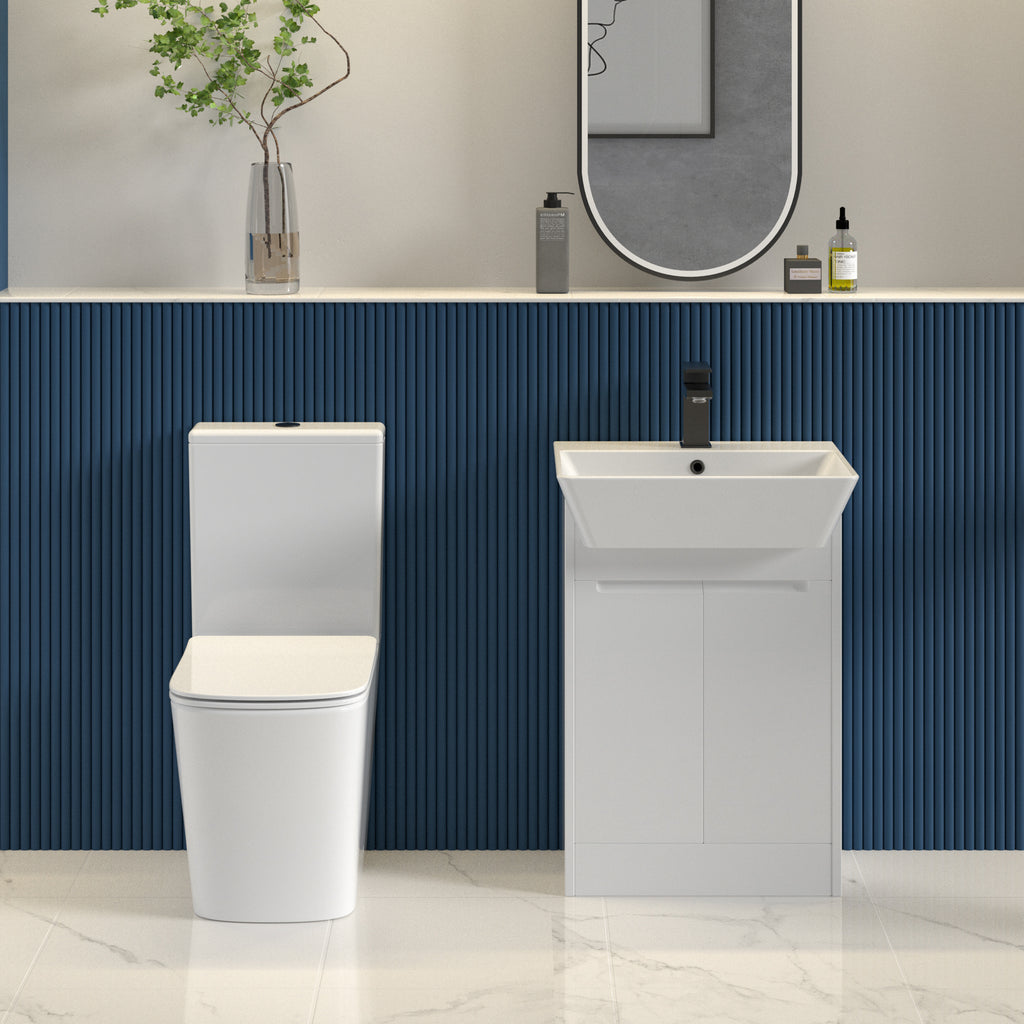 Bedgebury Square Rimless Close Coupled WC with Cistern – Closed Back