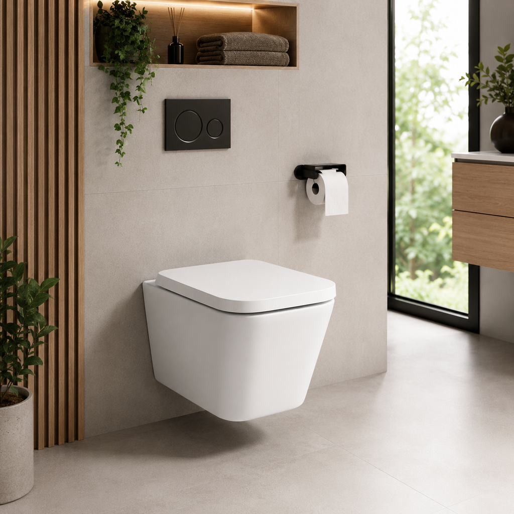 Bedgebury Square Wall Hung Rimless WC Pan with Tornado Flush