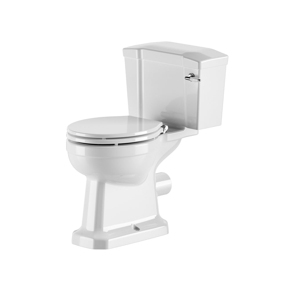 The Pantiles Traditional Comfort Height Close Coupled WC Pan – White | Choice of 10 Soft Close Seats