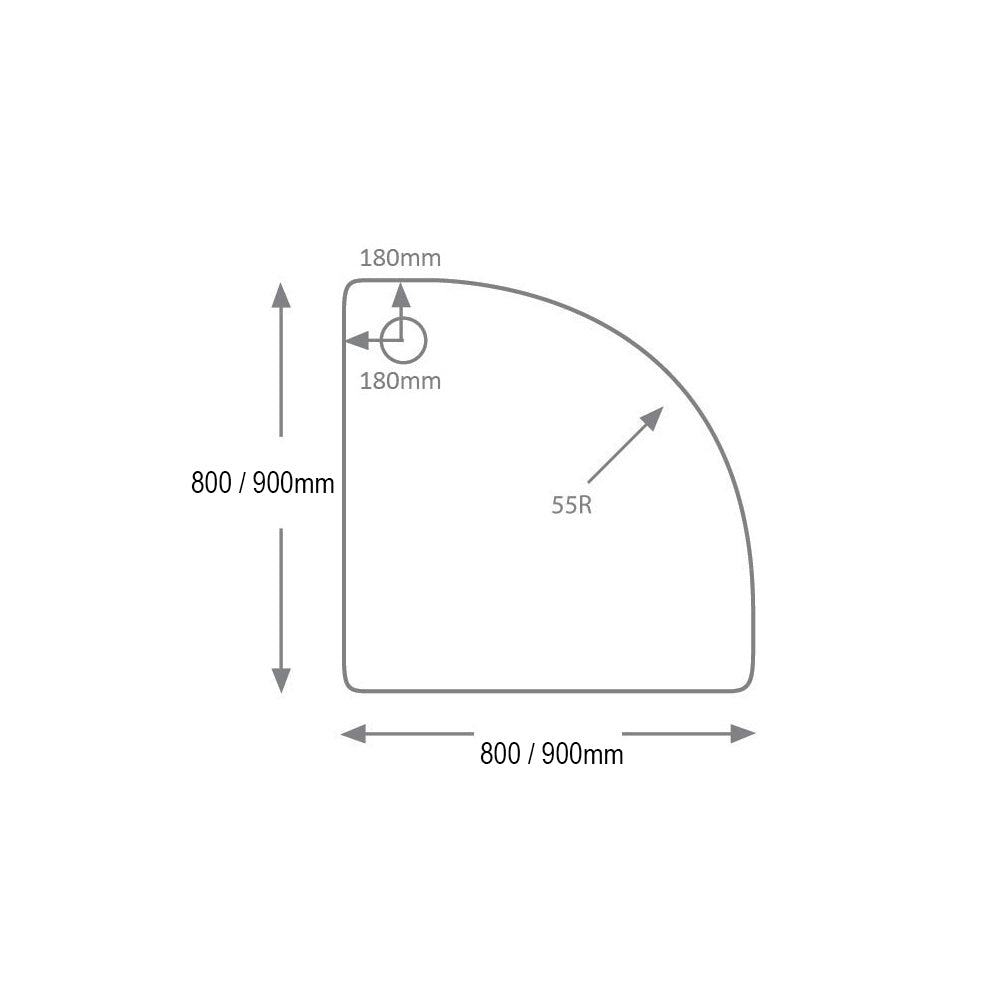 Genesis 80mm Quadrant Shower Trays