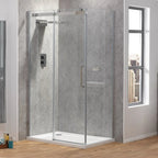 Premier Roller Sliding Door Polished Silver Frame