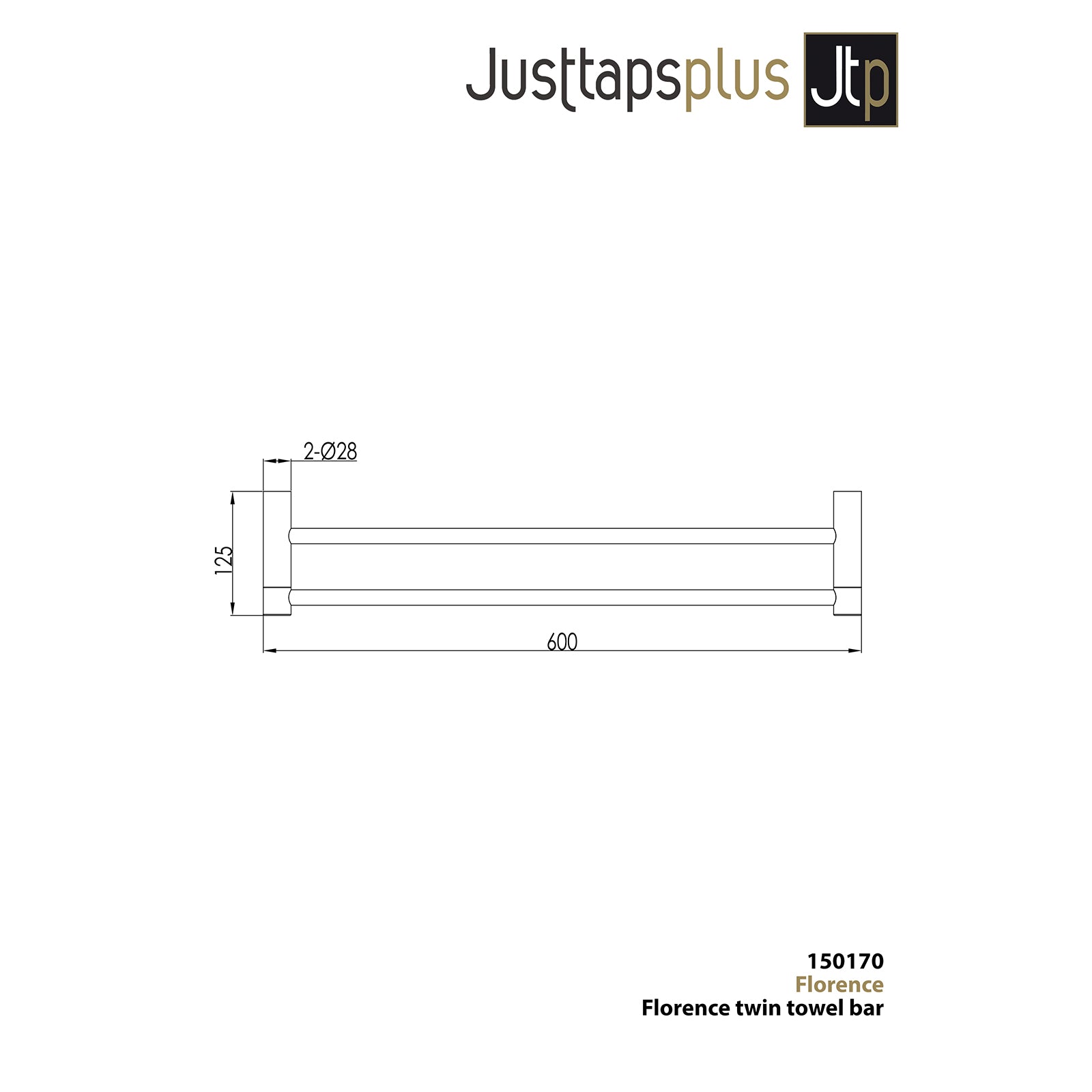 Florence Twin Towel Bar