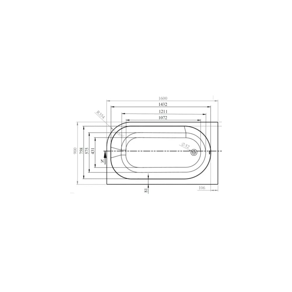 Kansas Offset Double Ended Bath