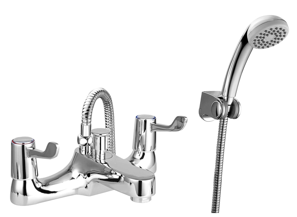 Lever Deck Mounted Bath Shower Mixer with Handset – Chrome