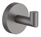 Tudeley Knurled Robe Hook | Chrome, Matt Black, Gunmetal Grey & Matt Brushed Brass