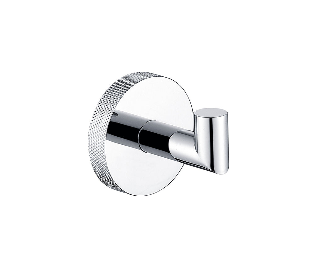 Tudeley Knurled Robe Hook | Chrome, Matt Black, Gunmetal Grey & Matt Brushed Brass
