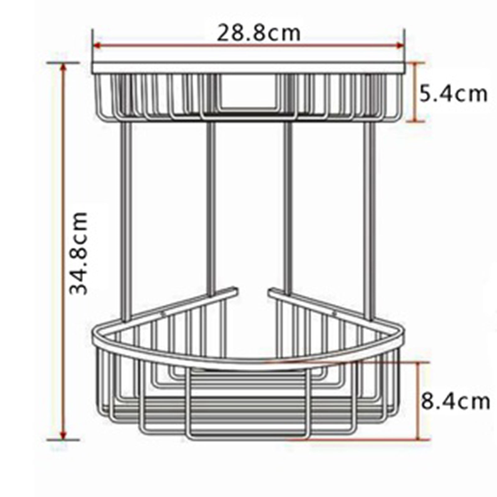 Bedgebury Deep Double Corner Basket - Chrome