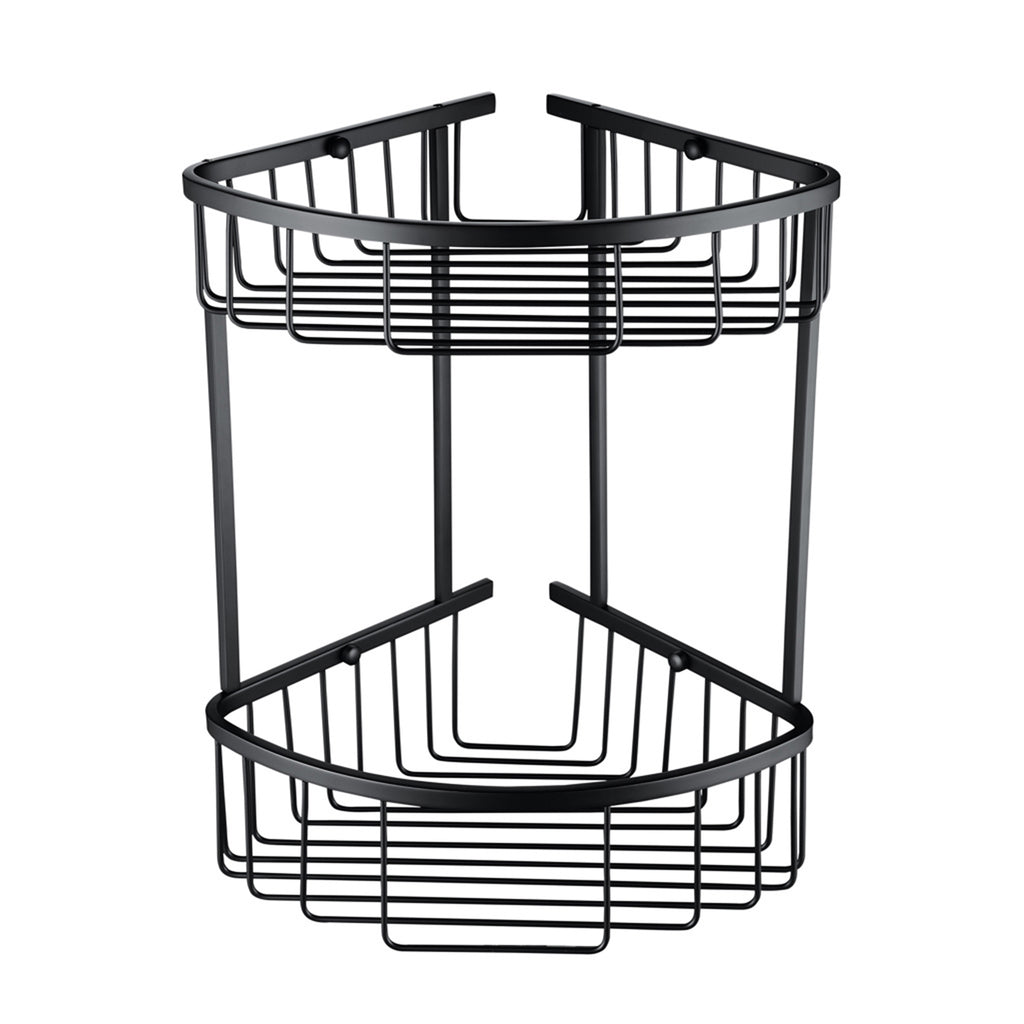 Bedgebury Deep Double Corner Basket - Matt Black