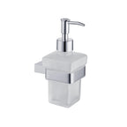 Bedgebury Chrome Wall Mounted Soap Dispenser | Frosted Glass & Brass Bathroom Accessory