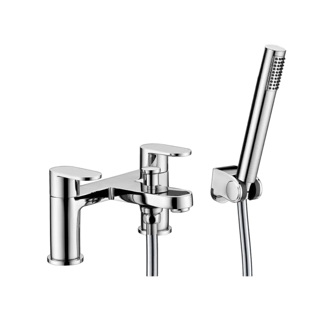 Bayham Deck Mounted Bath Shower Mixer Tap with Shower Kit – Chrome