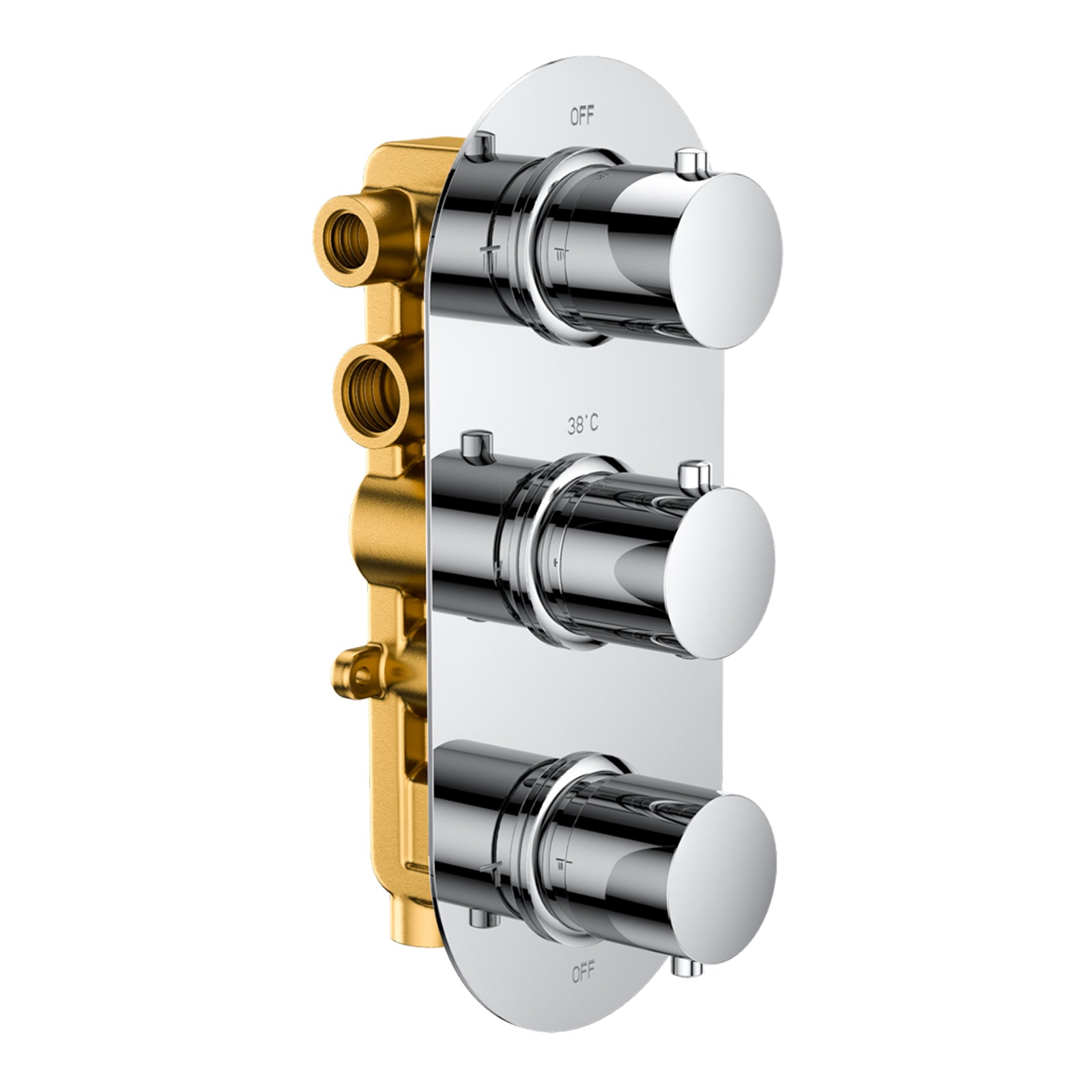 Bewl Triple Outlet - Three Controls - Concealed Thermostatic Valve - Chrome
