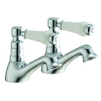 Culverden Chrome Basin Taps (Pair) – 2 Tap Hole with Ceramic Indices