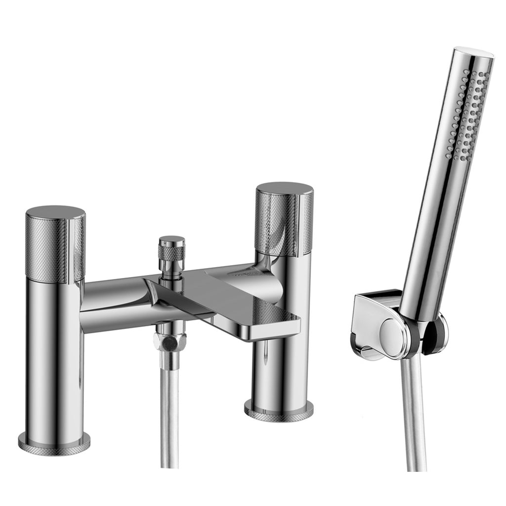 Calverley Deck Mounted Bath Shower Mixer Tap with Shower Kit – Chrome