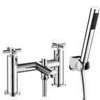 Dunorlan Chrome Deck Mounted Bath Shower Mixer with Shower Kit