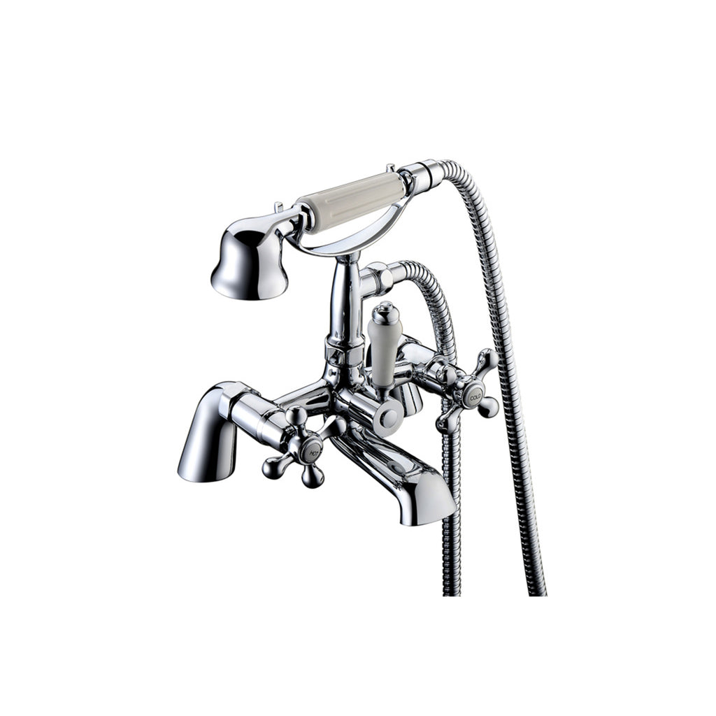 Penshurst Traditional Deck Mounted Bath Shower Mixer – Chrome