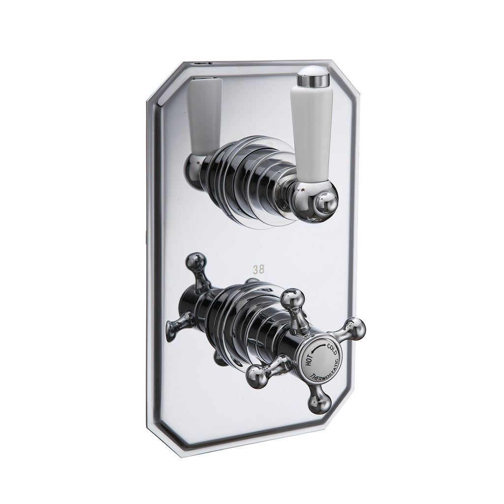 The Pantiles Traditional One-Way Concealed Thermostatic Shower Valve – Chrome & White